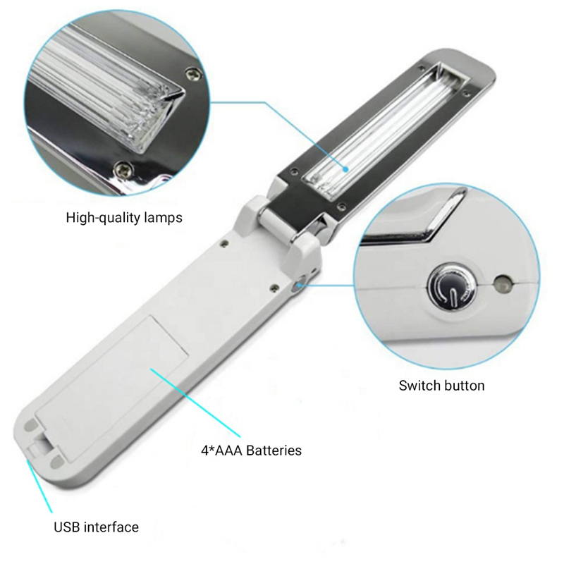 Fold up UV sterilization lamp